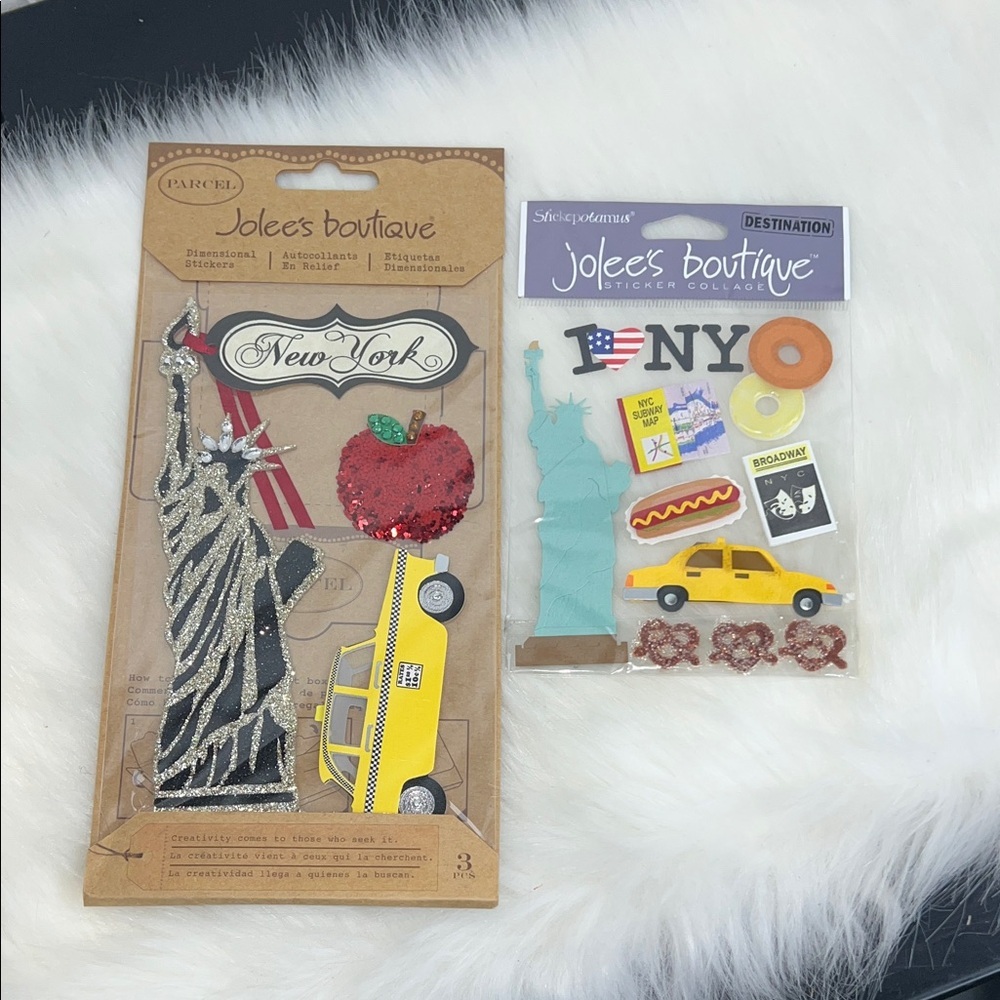 Jolees Boutique New York Sticker Set - Silver and Red Scrapbook Junk Journaling
